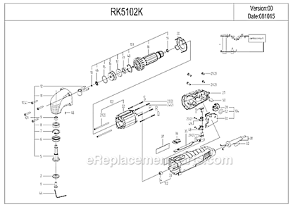 Page A Diagram and Parts List for RK5102K  Rockwell Multi-Tool