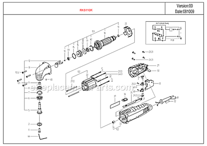 Page A Diagram and Parts List for RK5110K  Rockwell Multi-Tool