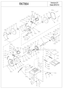 Page A Diagram and Parts List for RK7864  Rockwell Angle Grinder