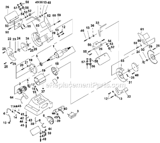 Page A Diagram and Parts List for RK7865  Rockwell Angle Grinder