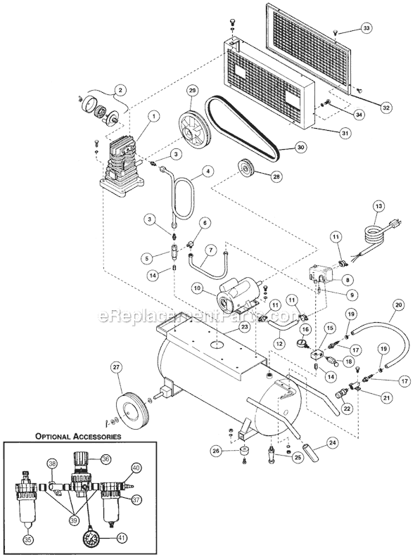 Page A Diagram and Parts List for 5520K17  Rolair Compressor