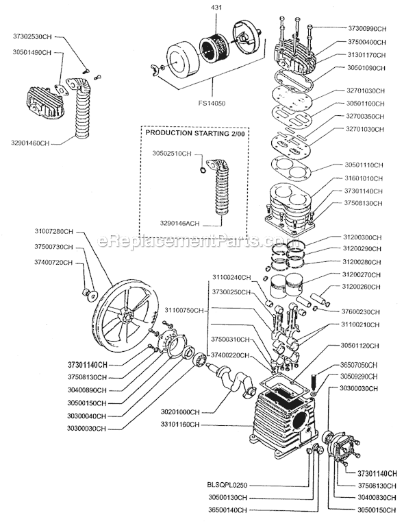 Page B Diagram and Parts List for 5715K17  Rolair Compressor