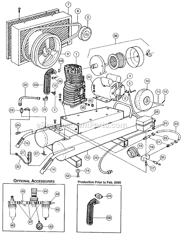 Page A Diagram and Parts List for 6820K17  Rolair Compressor