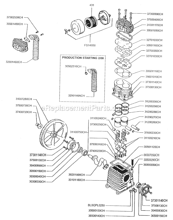 Page B Diagram and Parts List for 6820K17  Rolair Compressor