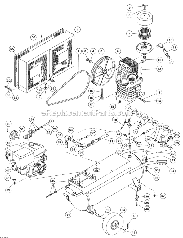 Page A Diagram and Parts List for 8230HK30  Rolair Compressor