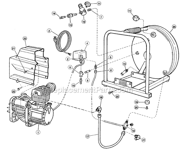 Page A Diagram and Parts List for D075HPV5  Rolair Compressor