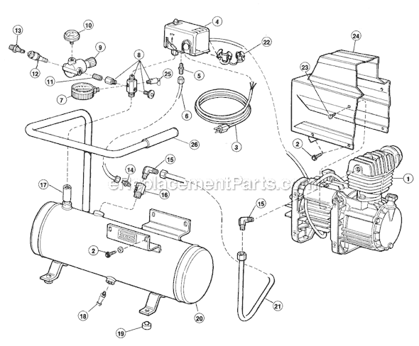 Page A Diagram and Parts List for D075HS3  Rolair Compressor