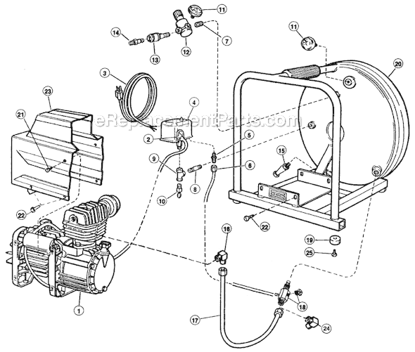 Page A Diagram and Parts List for D075LPV5  Rolair Compressor