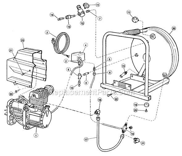 Page A Diagram and Parts List for D2002HPV5  Rolair Compressor