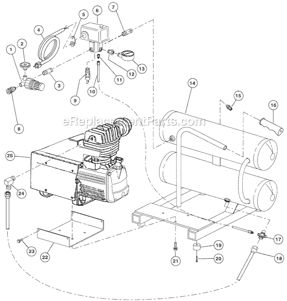 Page A Diagram and Parts List for D2002HSSV5  Rolair Compressor