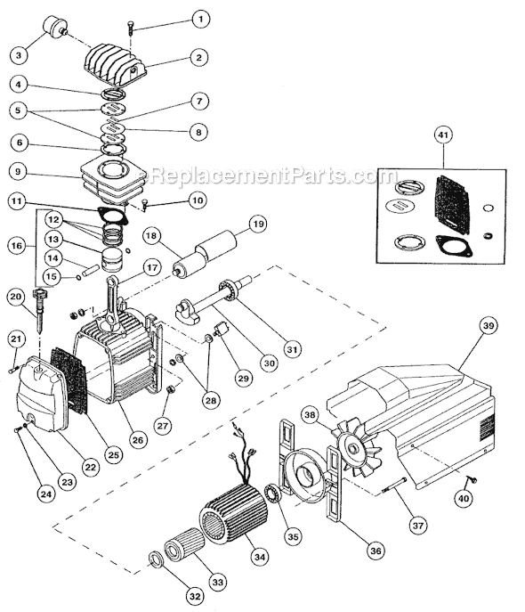 Page B Diagram and Parts List for D2002HSSV5  Rolair Compressor