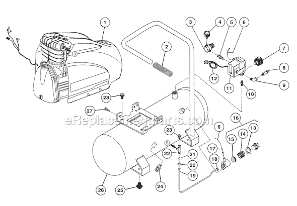 Page A Diagram and Parts List for FC1500HS3  Rolair Compressor