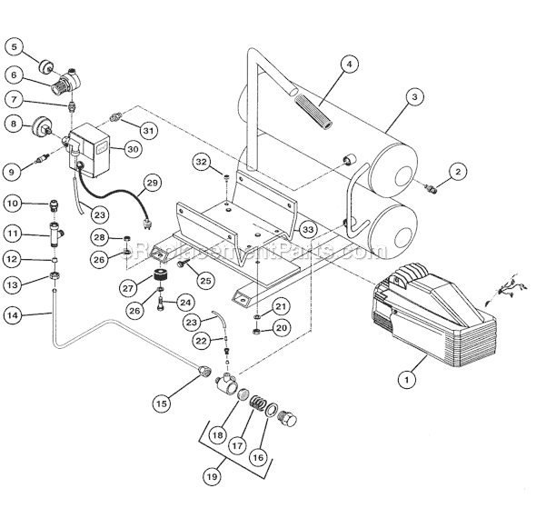 Page A Diagram and Parts List for FC2002  Rolair Compressor