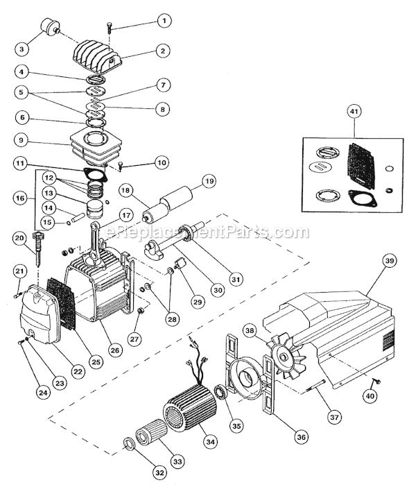 Page B Diagram and Parts List for FC2002  Rolair Compressor