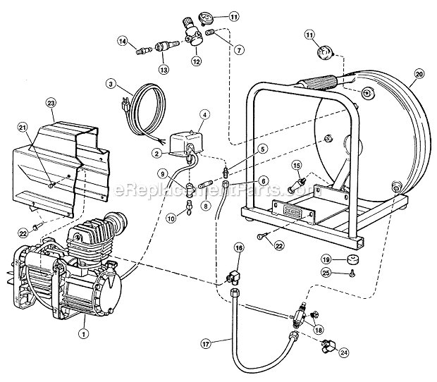 Page A Diagram and Parts List for OD1500LPV5  Rolair Compressor