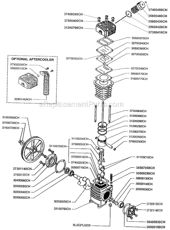 Page A Diagram and Parts List for PMP11K8CH  Rolair Compressor
