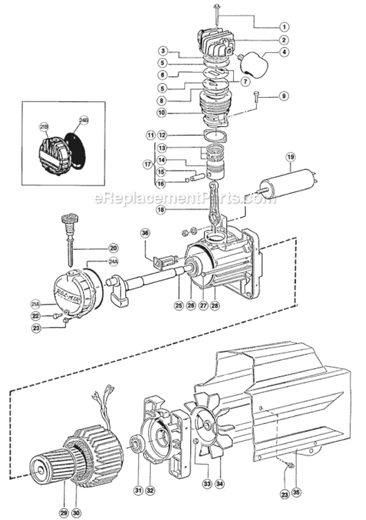 Page A Diagram and Parts List for PMP11MK100FI  Rolair Compressor