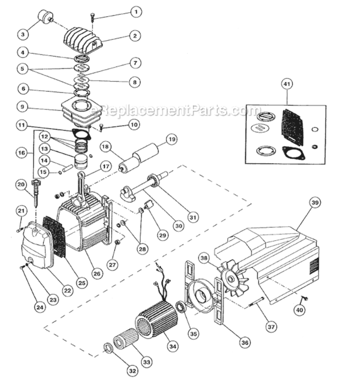 Page A Diagram and Parts List for PMP11MK246FC  Rolair Compressor
