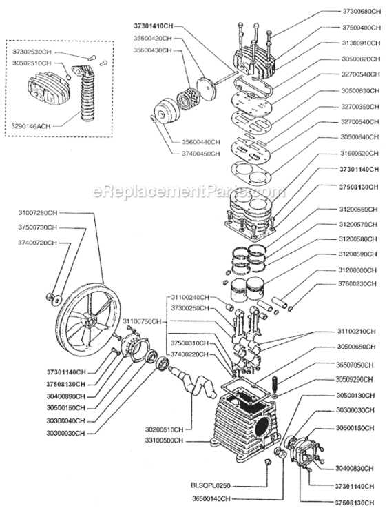 Page A Diagram and Parts List for PMP12K11CH  Rolair Compressor