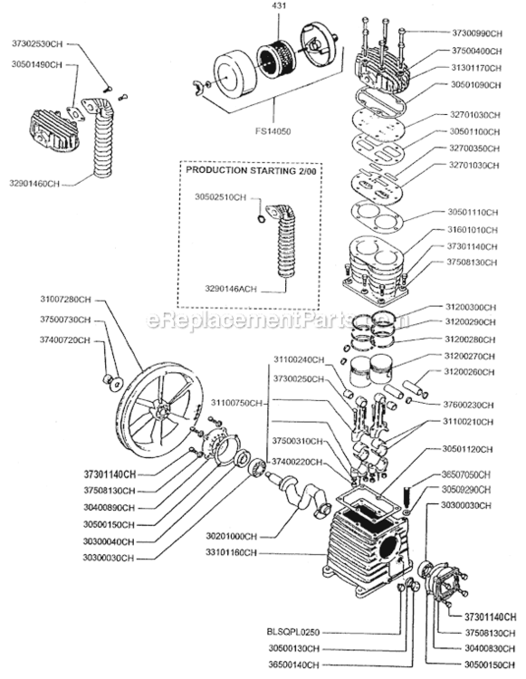 Page A Diagram and Parts List for PMP12K17CHHU  Rolair Compressor