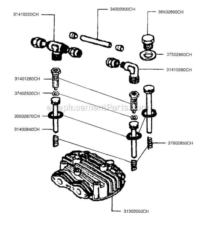 Page B Diagram and Parts List for PMP22K30CHHU  Rolair Compressor