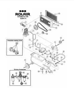 Page 1 Diagram and Parts List for 5520K17A  Rolair Compressor