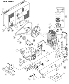 Page A Diagram and Parts List for 11GR30HK30  Rolair Compressor