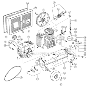 Part Location Diagram of PU2AK46X1000 Rolair Pulley
