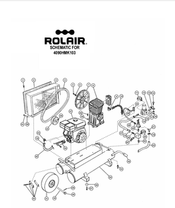 Page 1 Diagram and Parts List for 4090HMK103  Rolair Compressor