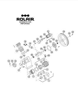 Page 1 Diagram and Parts List for PMP12PV02A  Rolair Compressor