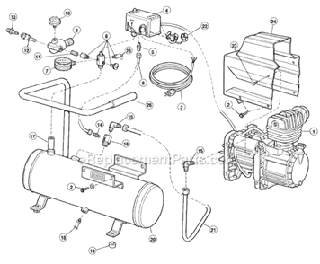 Page A Diagram and Parts List for D1500HS3  Rolair Compressor