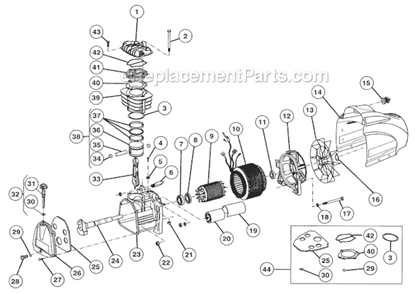 Page B Diagram and Parts List for FC1500HBP2  Rolair Compressor
