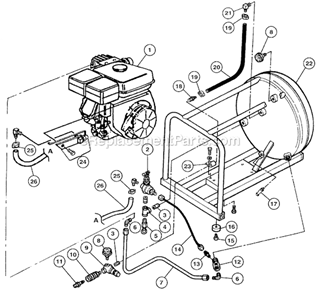 Part Location Diagram of PMP11MK238FI Rolair Pump-Less Engine
