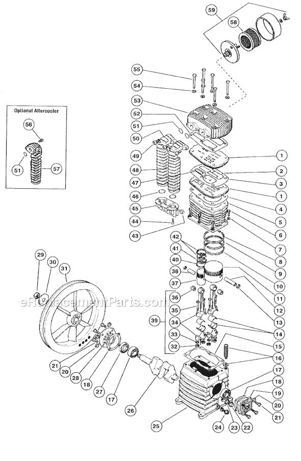 Page B Diagram and Parts List for V5180K30  Rolair Compressor