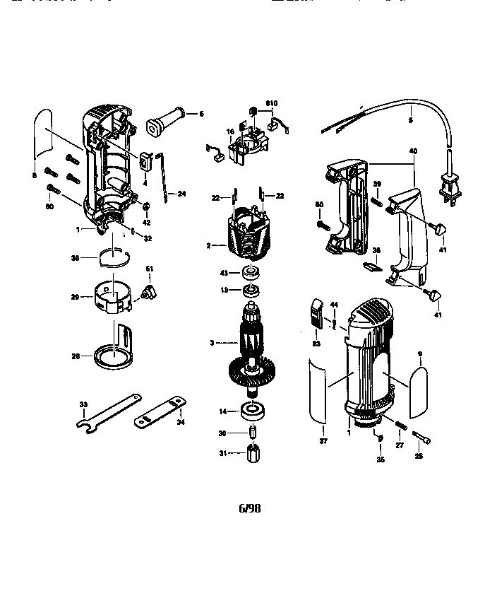 Unit Parts Diagram and Parts List for SCS01 TYPE 1 RotoZip Table Saw Accessories