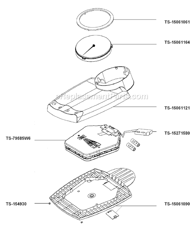 Page A Diagram and Parts List for BS500  Rowenta Bathroom Scale