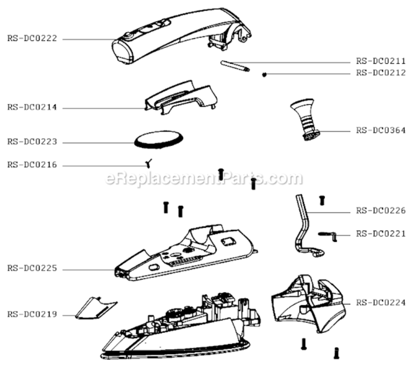 Page A Diagram and Parts List for DA1560U1/3H  Rowenta Iron