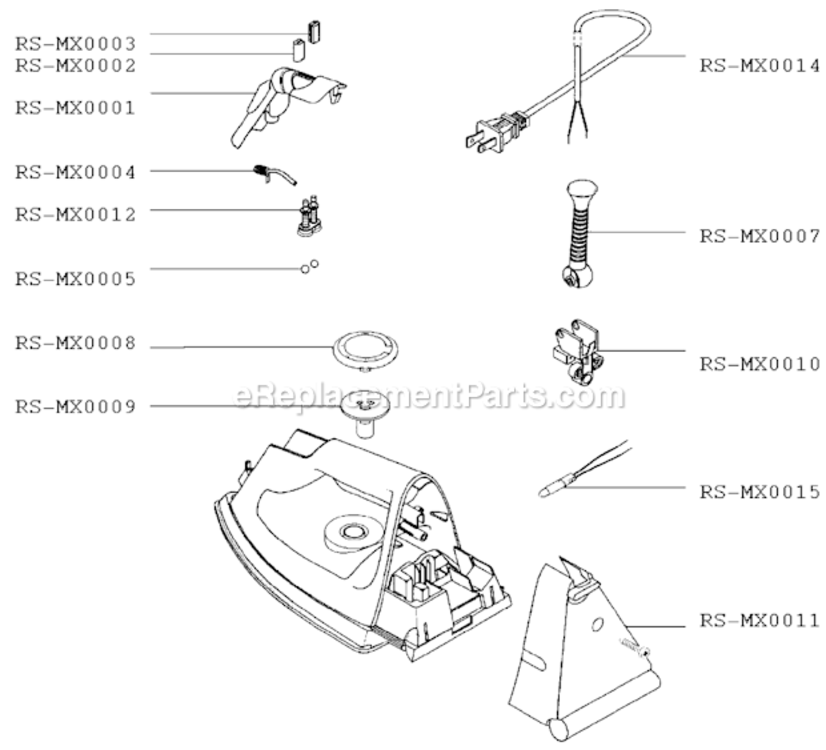 Page A Diagram and Parts List for DE085  Rowenta Iron
