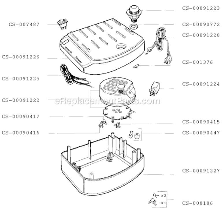 Page A Diagram and Parts List for DG050 120V-127V Rowenta Iron