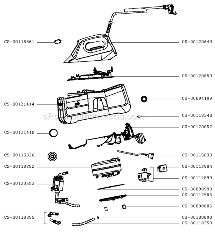 Page A Diagram and Parts List for DG8430U0/23  Rowenta Iron