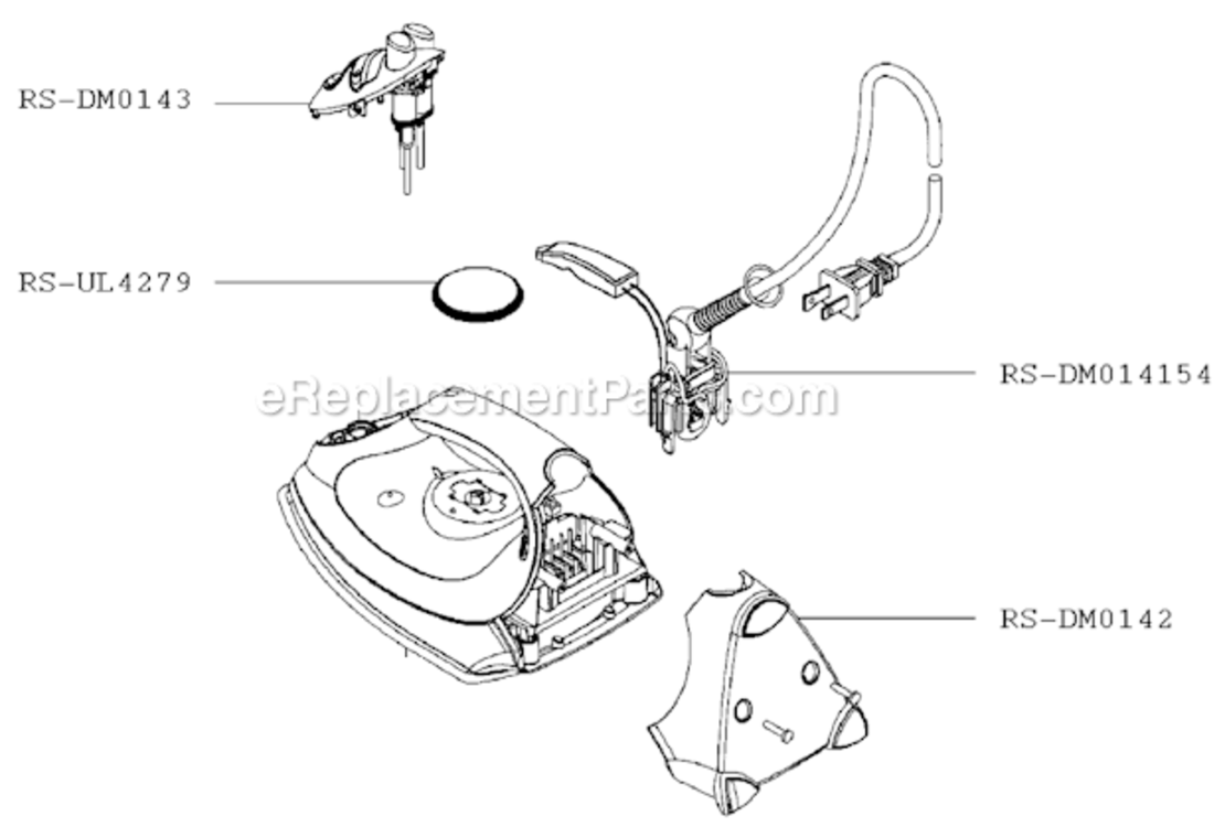 Page A Diagram and Parts List for DM168  Rowenta Iron
