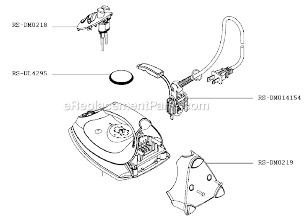 Page A Diagram and Parts List for DM199  Rowenta Iron