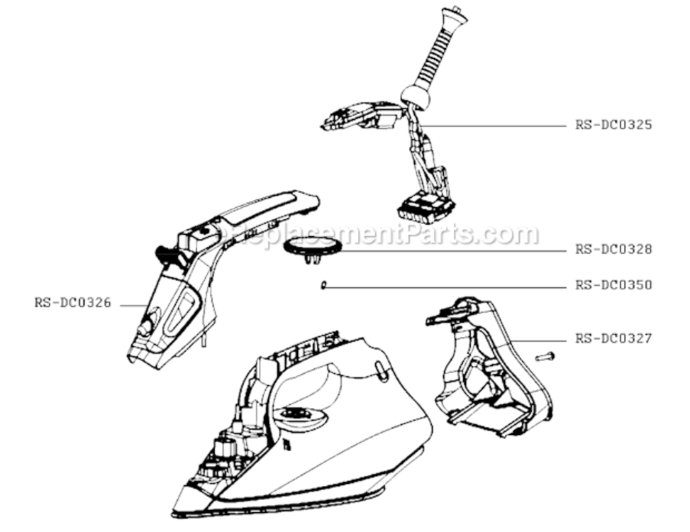 Page A Diagram and Parts List for DW4070U5/90  Rowenta Iron