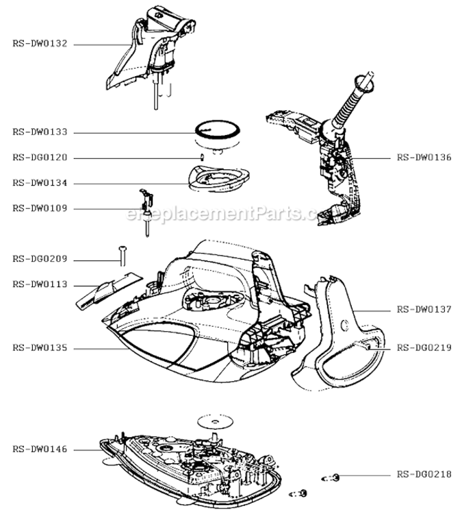 Page A Diagram and Parts List for DW5085U5  Rowenta Iron