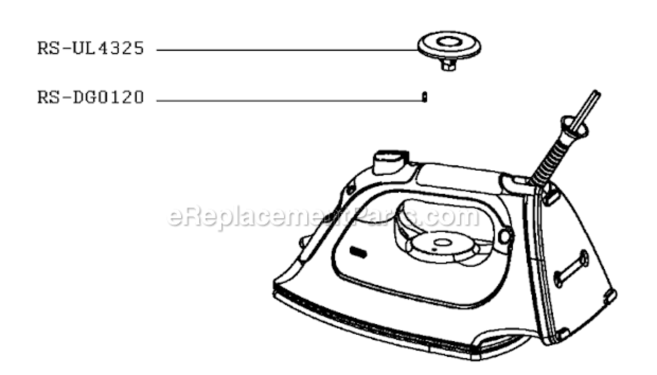 Page A Diagram and Parts List for DZ1500U1/3C  Rowenta Iron
