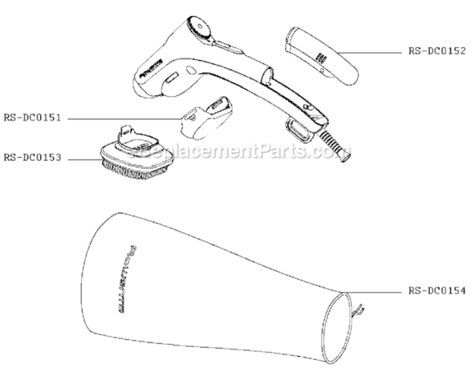 Page A Diagram and Parts List for GS2010U1/AM0  Rowenta Steamer