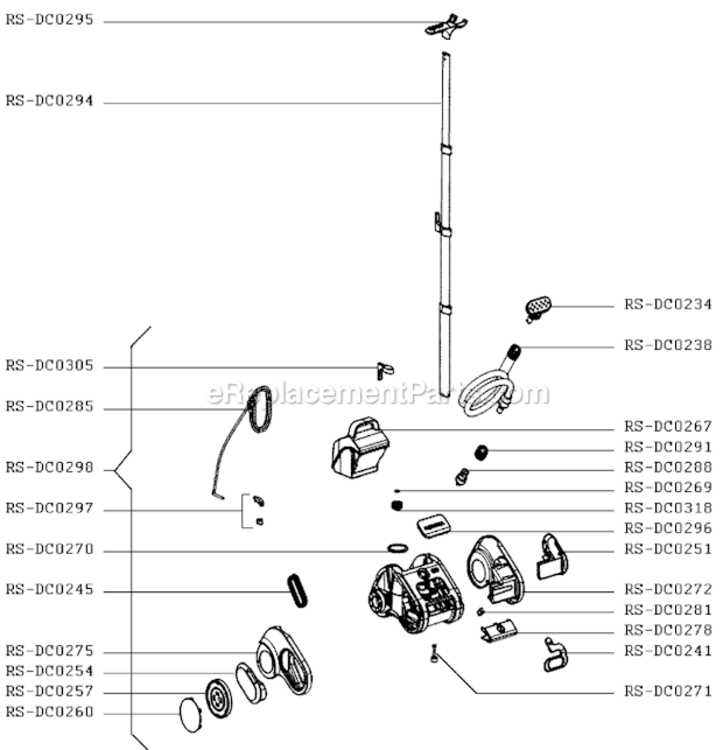 Page A Diagram and Parts List for GS6010U1/AM0  Rowenta Steamer