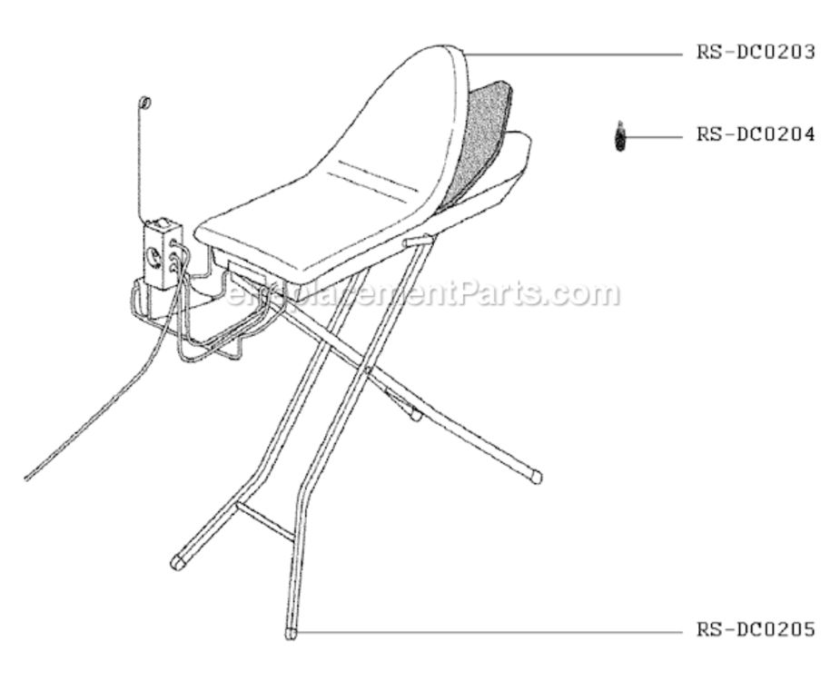 Page A Diagram and Parts List for IB6200U1/AN  Rowenta Ironing Board