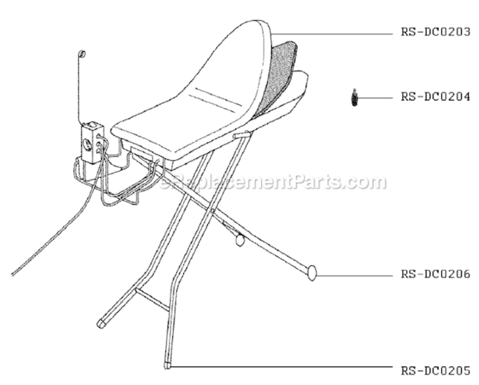 Page A Diagram and Parts List for IB6250U4/AN  Rowenta Ironing Board
