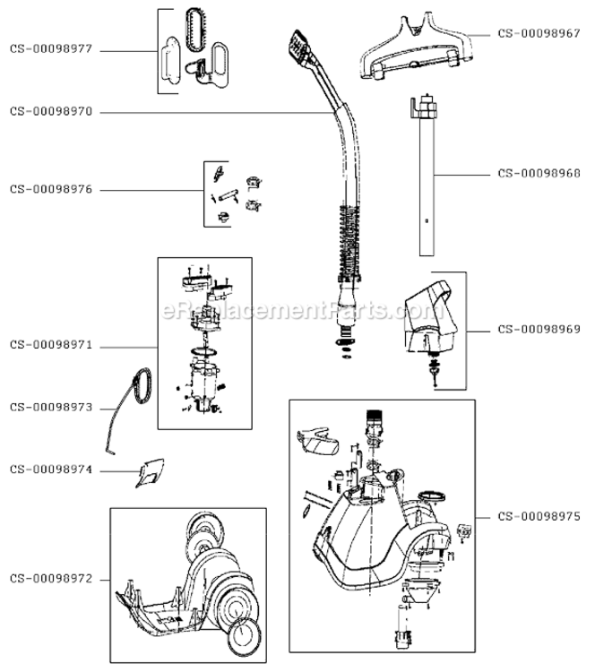 Page A Diagram and Parts List for IS6200U2/3C0  Rowenta Steamer